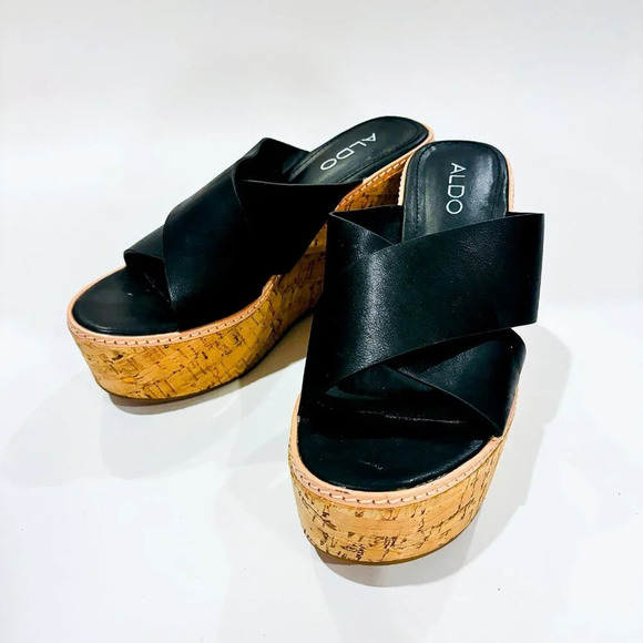 ALDO Lateefa black patform sandals - Picture 3 of 11
